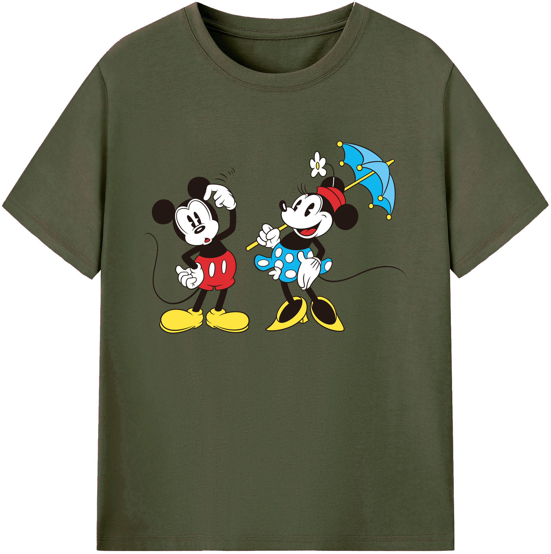 ミッキーマウス Mickey Mouse 綿100％ メンズ半袖Tシャツ｜肌触りやわらか＆通気性